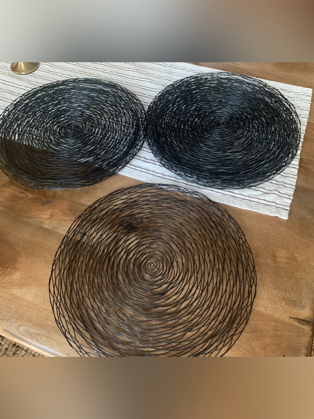 Hearth & Hand Black Woven Round Chargers (Set of 6)